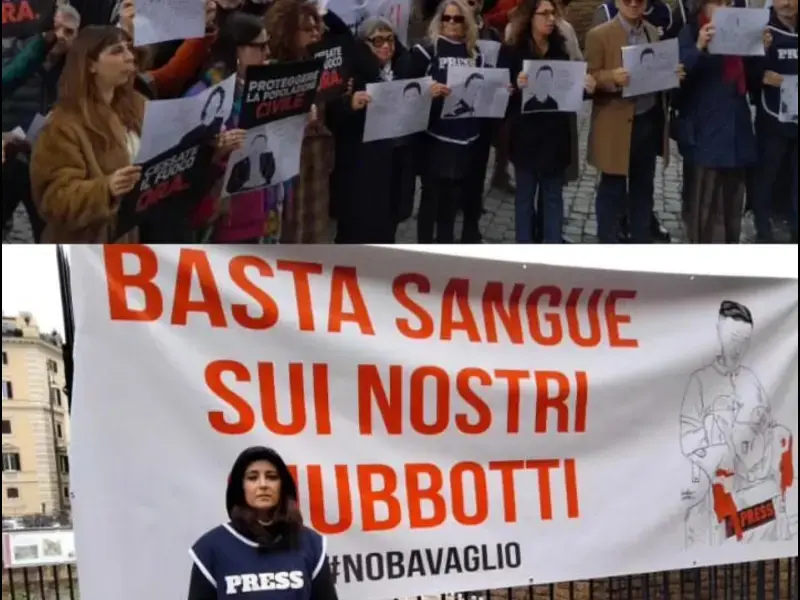 Basta sangue sui nostri giubbotti. Presidio a Roma