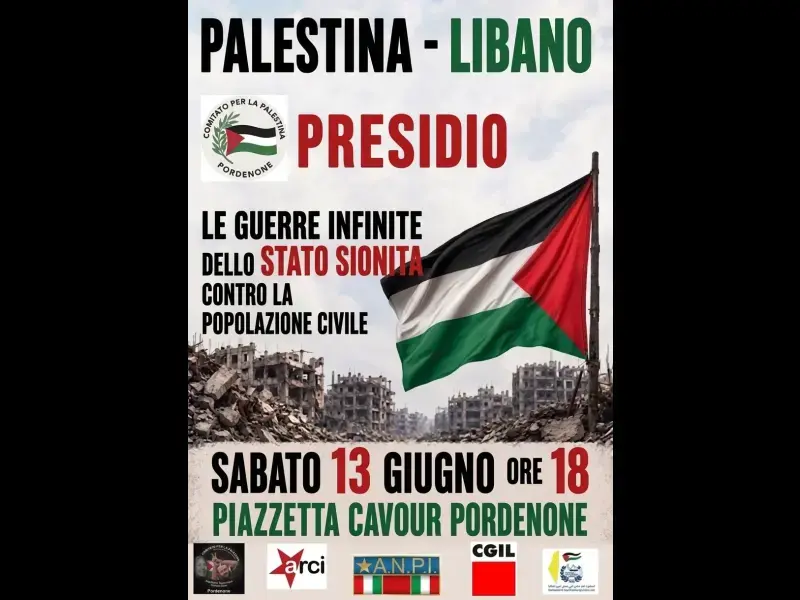 Pordenone: presidio per Palestina e Libano